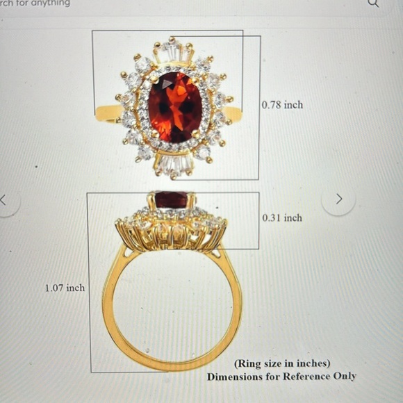 Premium Brazilian Cherry Citrine & White Zircon Cocktail Ring in Vermeil Yellow - Picture 10 of 10